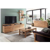 TV-Lowboard Eiche bianco 210 cm teilmassiv mit 2 Türen und 2 Schubladen Santa Fe, Wohnzimmer Milieu