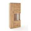 Vitrinenschrank Eiche bianco teil-massiv 90 cm  2-türig Santa Fe, Freisteller