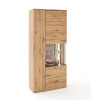 Vitrinenschrank Eiche bianco teil-massiv 90 cm  2-türig Santa Fe