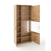 Vitrinenschrank Eiche bianco teil-massiv 90 cm  2-türig Santa Fe, mit geöffneten Türen