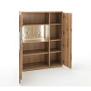 Wohnwand Eiche bianco teilmassiv 320 cm Nr.1 Santa Fe, Freisteller Highboard geöffnet