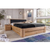 Holzbett 200x200 mit Bettkasten und Lattenrost aus Kernbuche Massivholz VERONA
