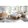 Bett 180x200 Wildeiche massiv mit Holzkopfteil Bettkasten und Lattenrost VERONA