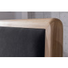 Holzbett Verona 160x200 aus Kernbuche Massivholz mit gepolstertem Kopfteil schwarz