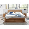 Bett 200x200 Wildeiche massiv mit Holzkopfteil Bettkasten und Lattenrost VERONA